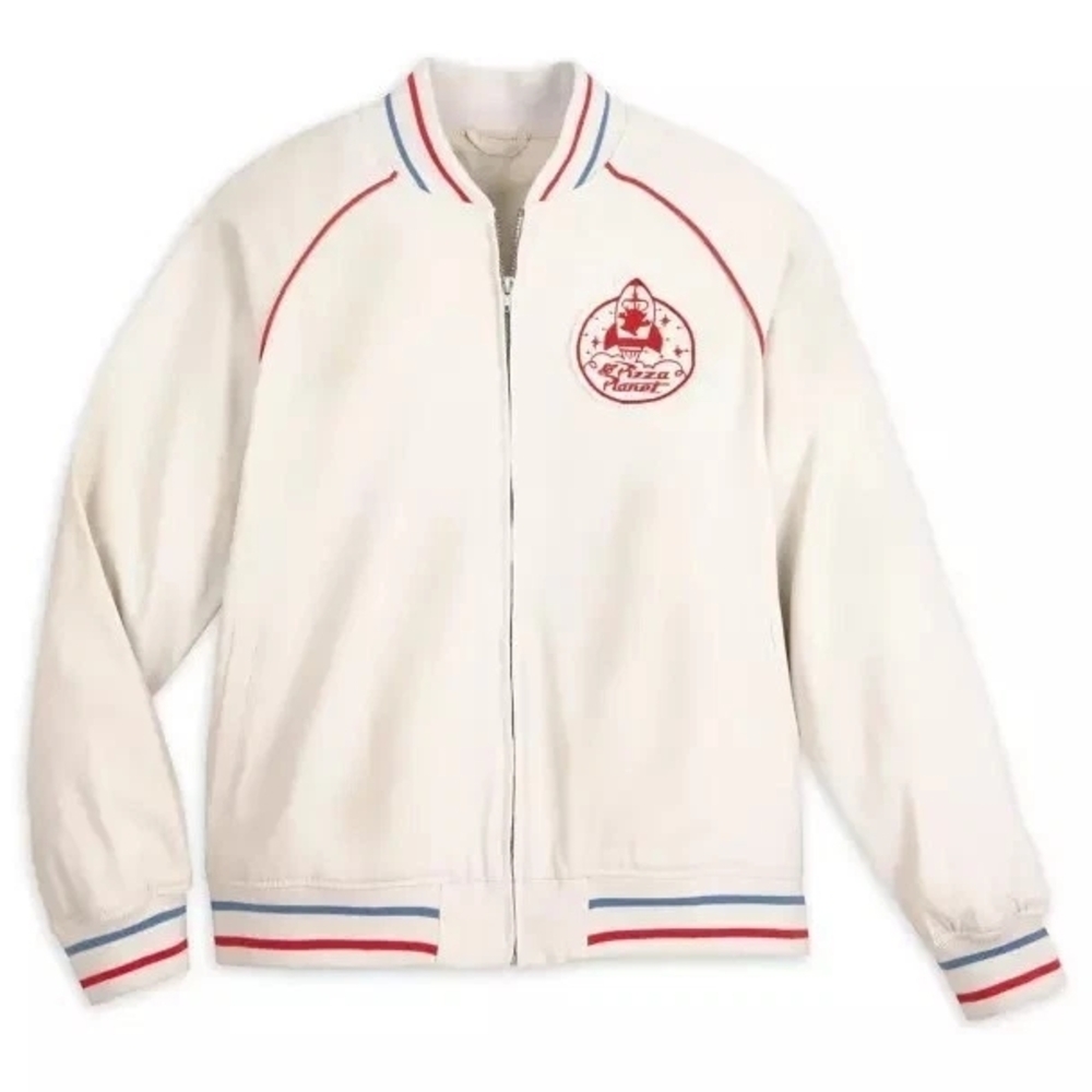 White Jacket with Red and Blue Accents